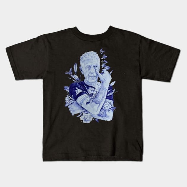 Anthony Bourdain Kids T-Shirt by shadowNprints